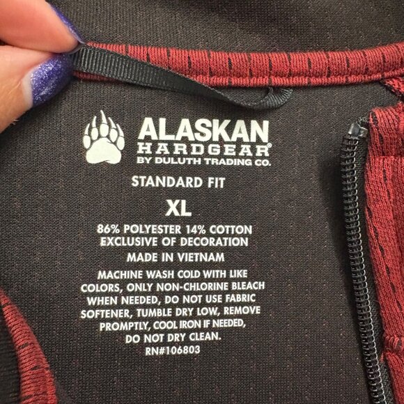 Mens Alaskan Hardgear Red 1/4 Zip Pullover Sweatshirt Standard Fit Size XL - Picture 5 of 10
